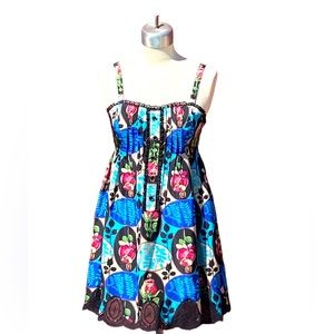 Vintage Anna Sui Anthropologie Rose Silk Lace Dress 12